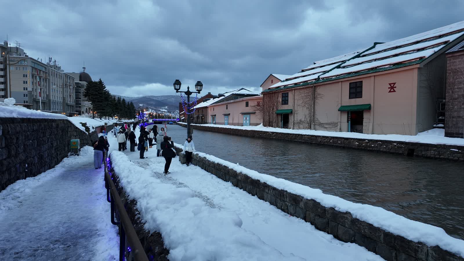 winter in otaru canal, hokkaidi